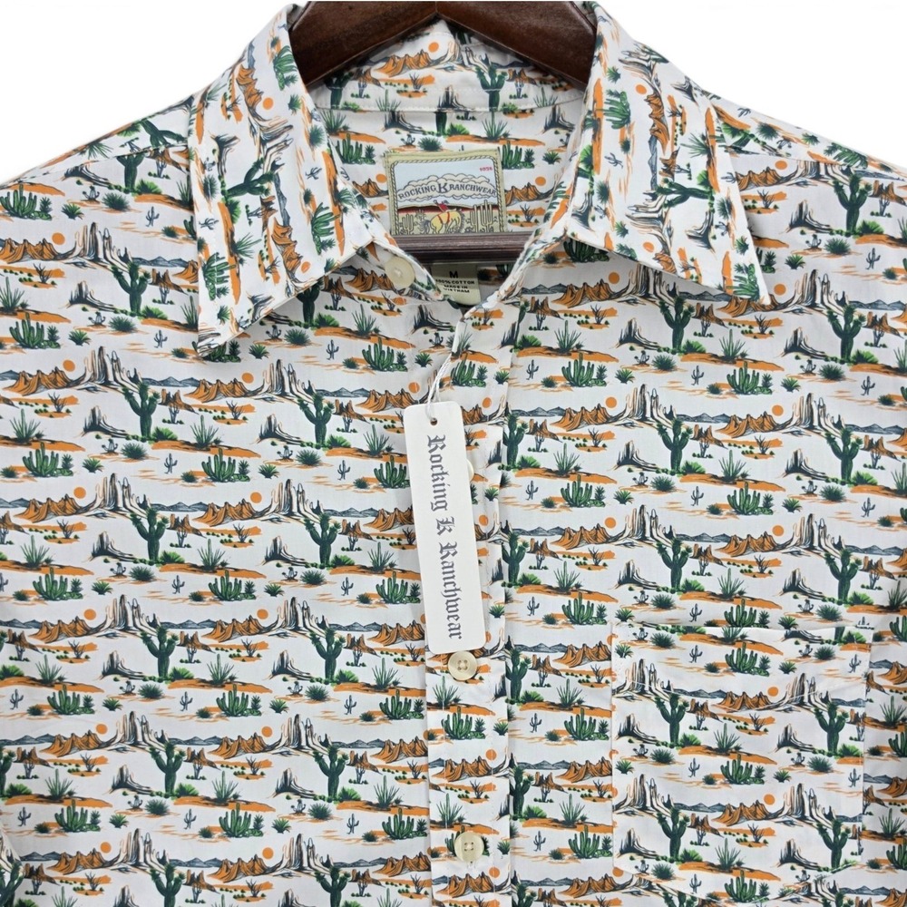 Rocking K Ranchwear Kennington M Desert Cactus Western Shirt Cotton Cowboy NWT